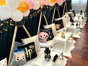 Camp Sweet Dreams Orlando slumber party tent rental themed sleepover teepee Wizarding Harry Potter 