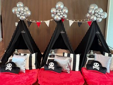 Camp Sweet Dreams Orlando slumber party tent rental themed sleepover teepee pirate