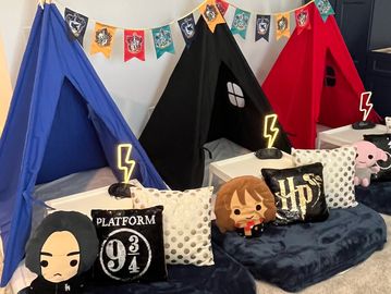  Camp Sweet Dreams Orlando slumber party tent rental themed sleepover teepee Hogwarts  Harry Potter 