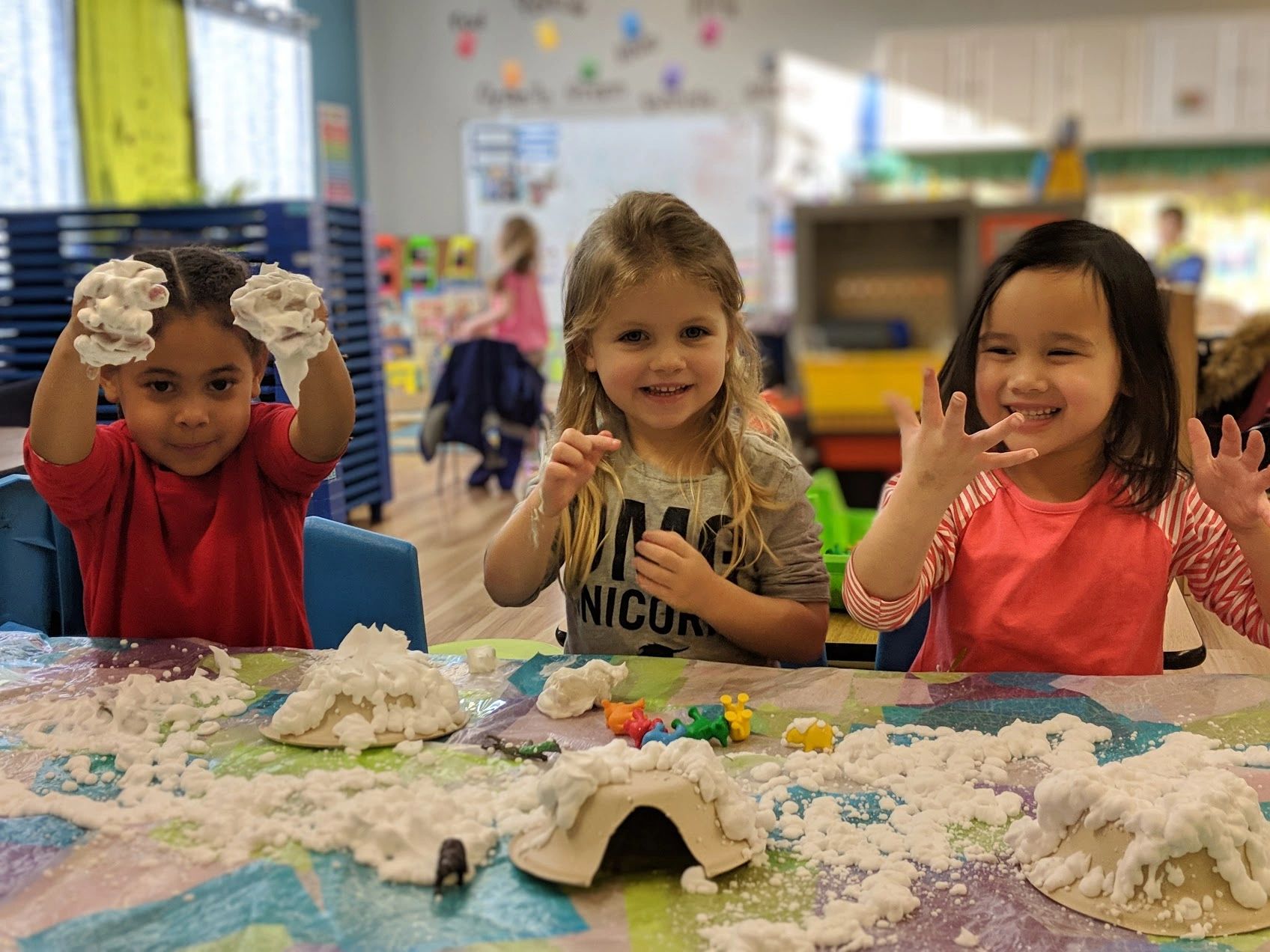 Children playing with clay