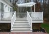 Azek deck with pergola and flaired steps