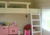 Inside playhouse including loft bed