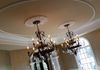 Ornate trim on dining room ceiling