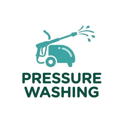 Pressure washing service logo with water spray.