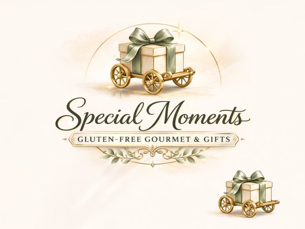 Elegant logo for Special Moments gluten-free gourmet and gifts.