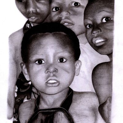 An illustration of children from Ghana.