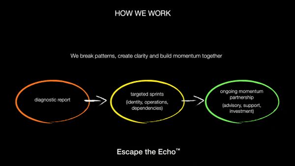 Process flow: diagnostic report, targeted sprints, ongoing momentum partnership.