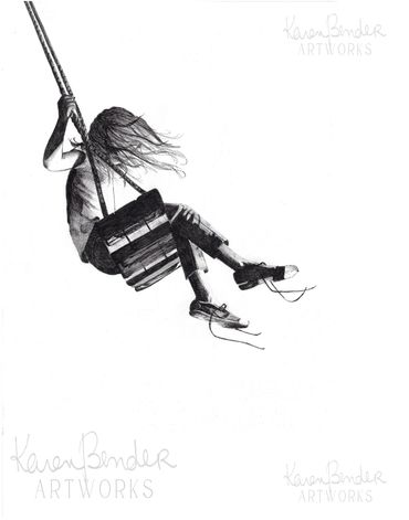 Young girl on a swing