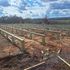 Beam set on pier post and beam foundation for a ranch style house