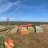Wood materials delivered ready for construction of a ranch house