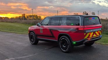 Alta ERV Command Vehicle on a Rivian R1S SUV.  Rivian Emergency Command Vehicle. Rivian Chief's Vehi