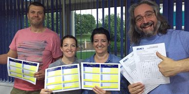 Students being awarded their diver qualifications