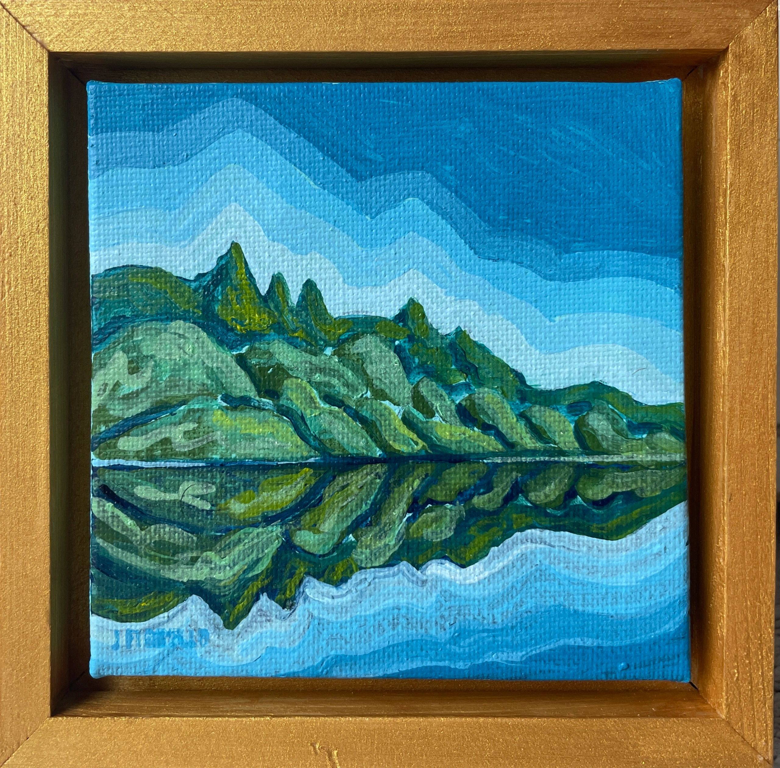 Connecticut Lake - MINI 4”x4” Framed - sold