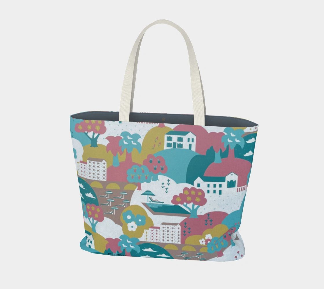 Cotton tote lined south of france
