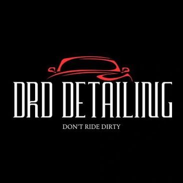 Logo for DRD Detailing with a red car outline and slogan.