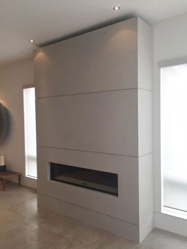 Modern Venetian Plaster Fireplace Surrounds  - Kelowna BC - Custom made by Artisans