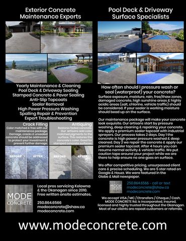Concrete Sealing Kelowna Pros specializing in driveway & pool deck repair, maintenance & resurfacing