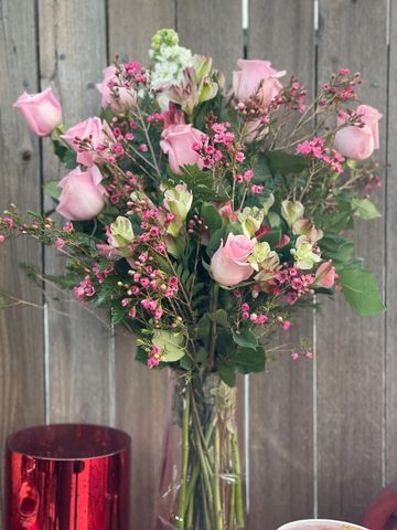 Three Dozen Roses in Clear Vase $225