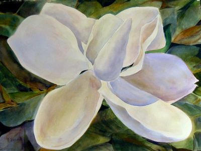 watercolor of magnolia