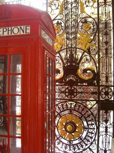 British telephone booth.