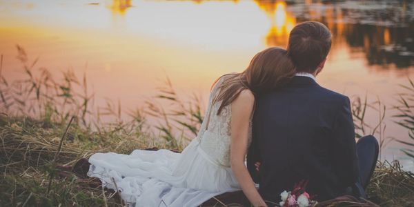 Couple on their wedding day