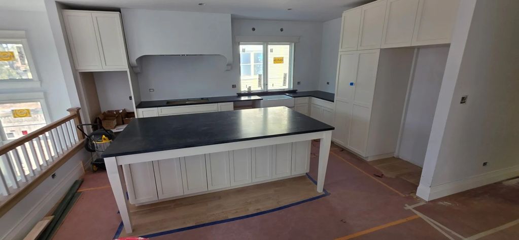 Kitchen with Black Soapstone Countertops 
