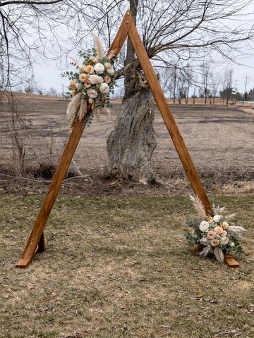 Wooden triangle archway