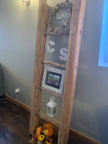 Wooden rustic ladder display