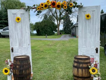 Rustic white door archway or backdrop