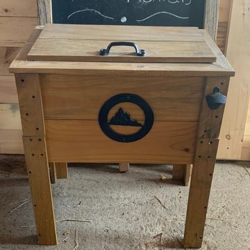 Rustic wooden drink chest
