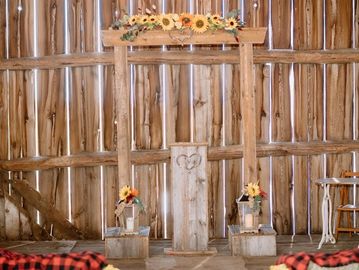 rustic beam archway