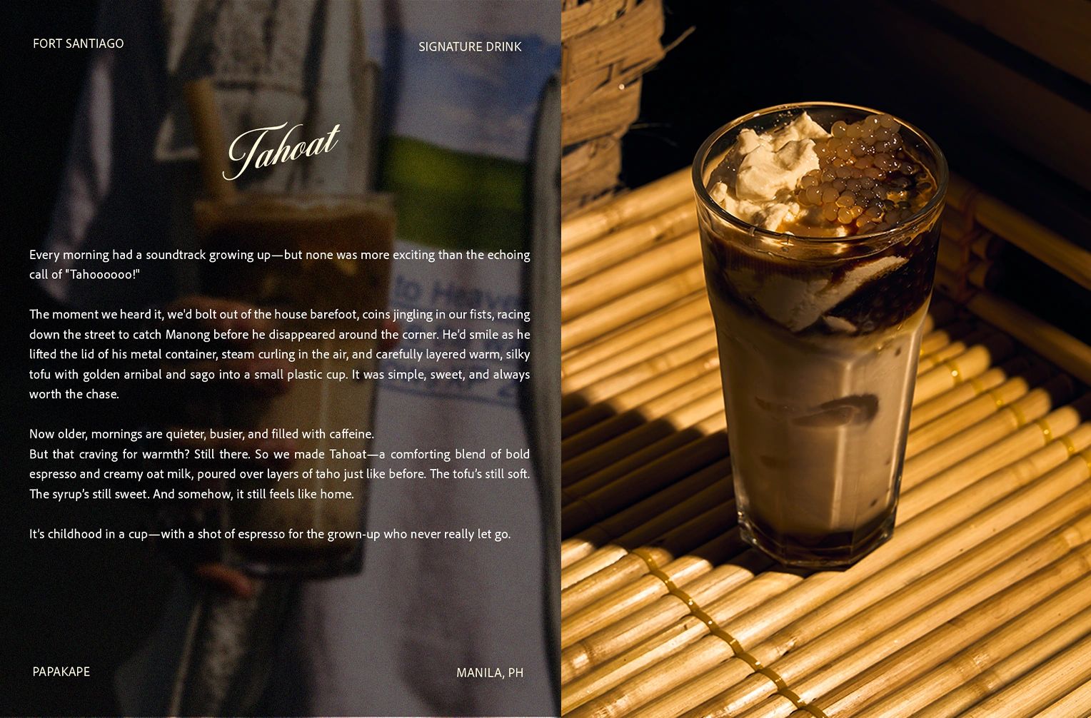 Signature drink Tahoat with espresso and oat milk.