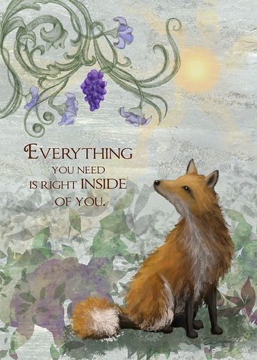 inspirational message with a fox
