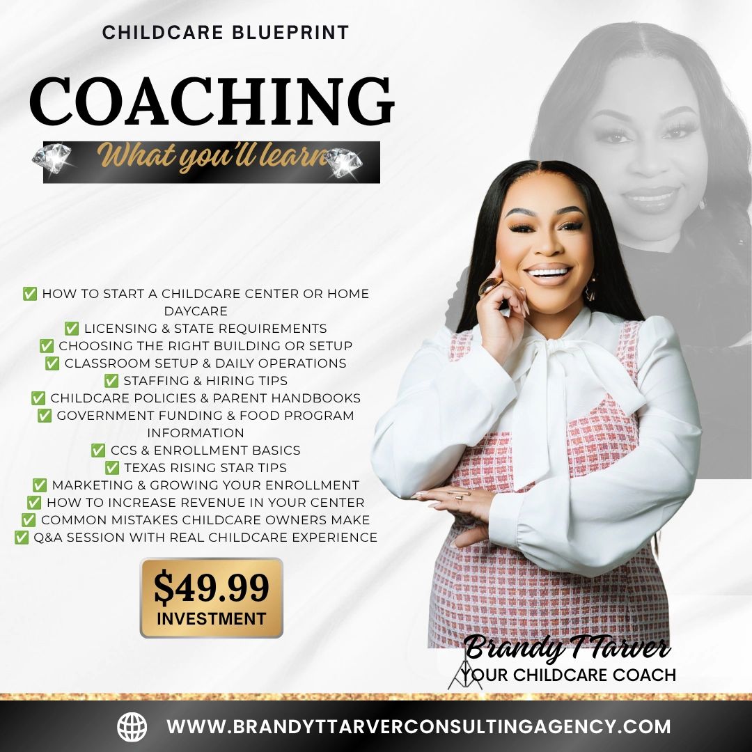 Childcare coaching blueprint by Brandy T Tarver for starting and growing childcare centers.