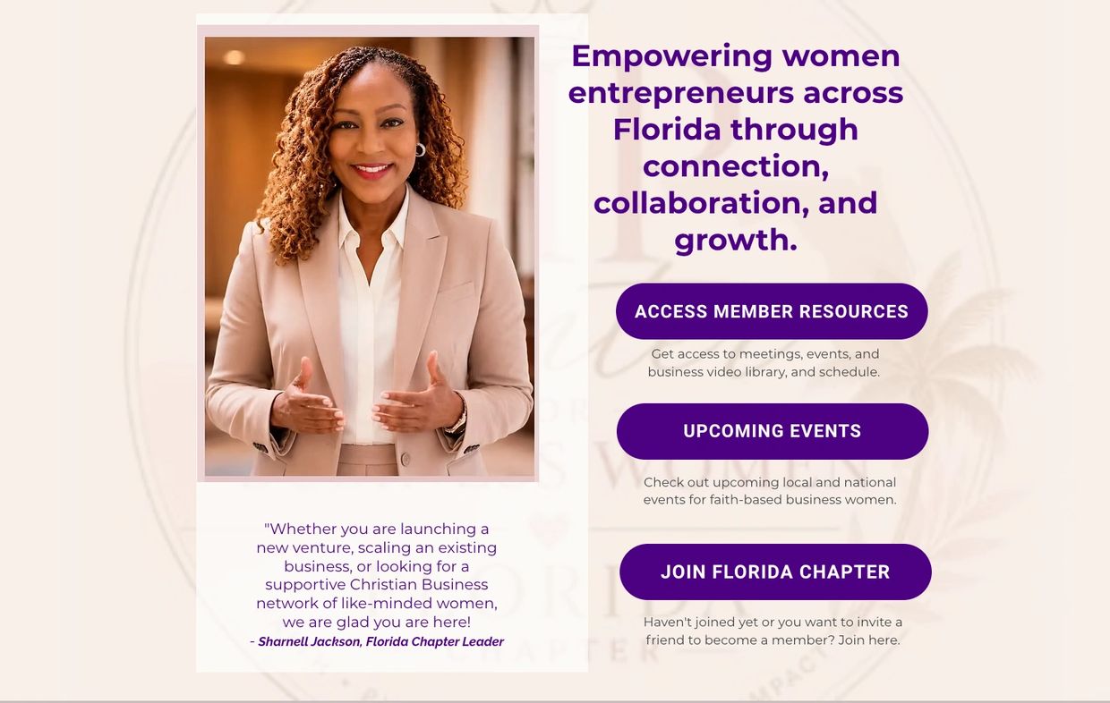 Empowering women entrepreneurs in Florida through connection and growth.