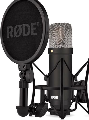 RODE NT1 Signature Series Condenser Microphone with SM6 Shockmount and Pop Filter - Black