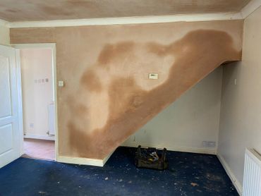 freshly plastered walls at property in sandy bedfordshire.