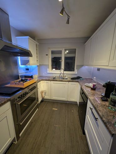 existing kitchen before refurb. 