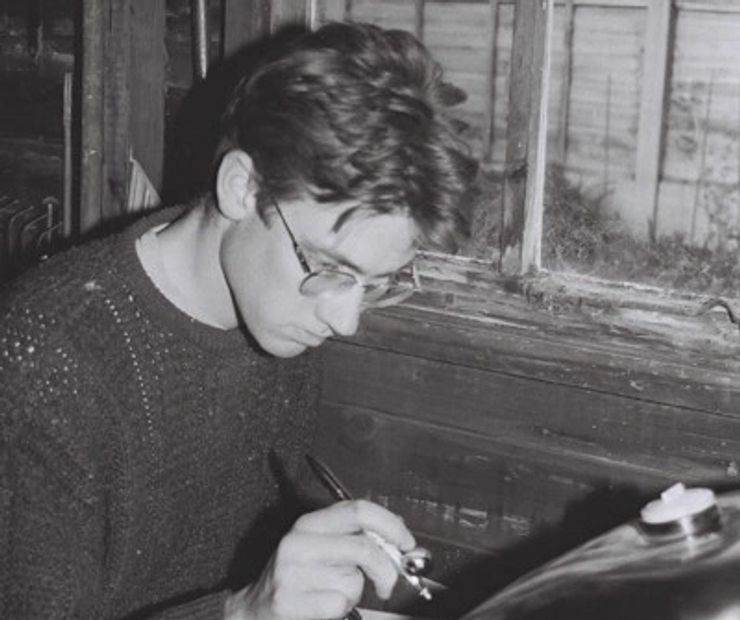 David airbrushing a bike tank in the early 1990s