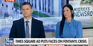 Erin Rick Rachwal Fox News Times Square Billboard fentanyl crisis awareness poisoning