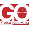 Logo with red letters and a crosshair design.