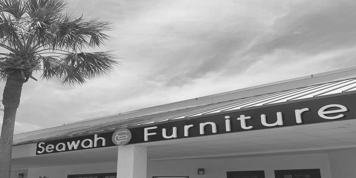 furniture storefront with palm tree