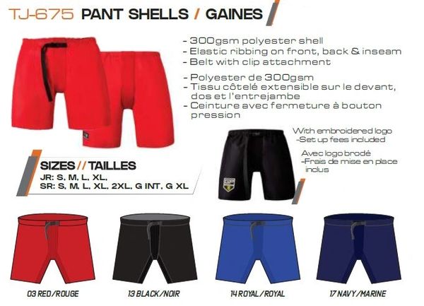 Pant Shells
Hockey Pant Shells