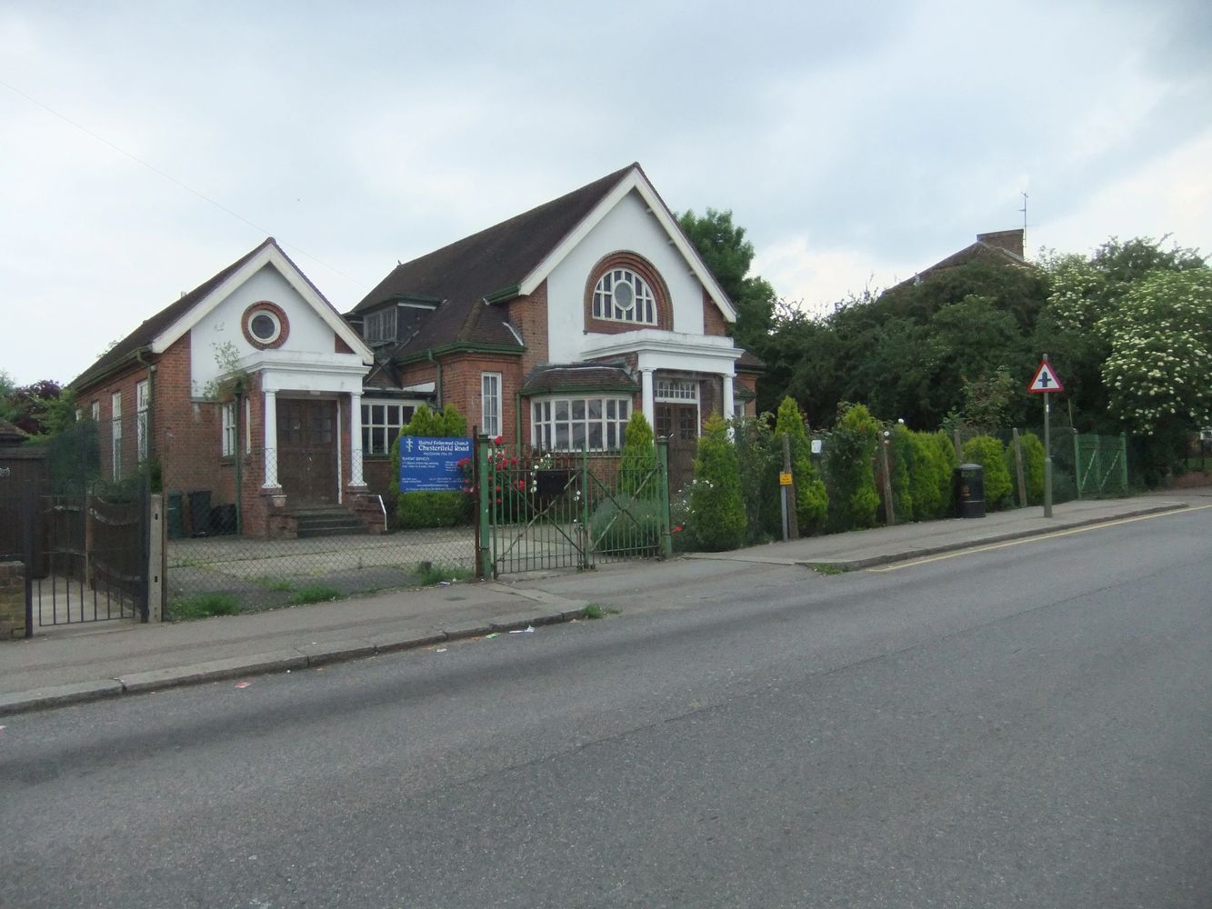 the church is seen from the outside.