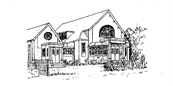 a drawing of the church