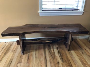 Black walnut mortise and tenon bench 