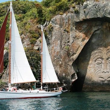 New Zealand Lake Taupo sailing. 