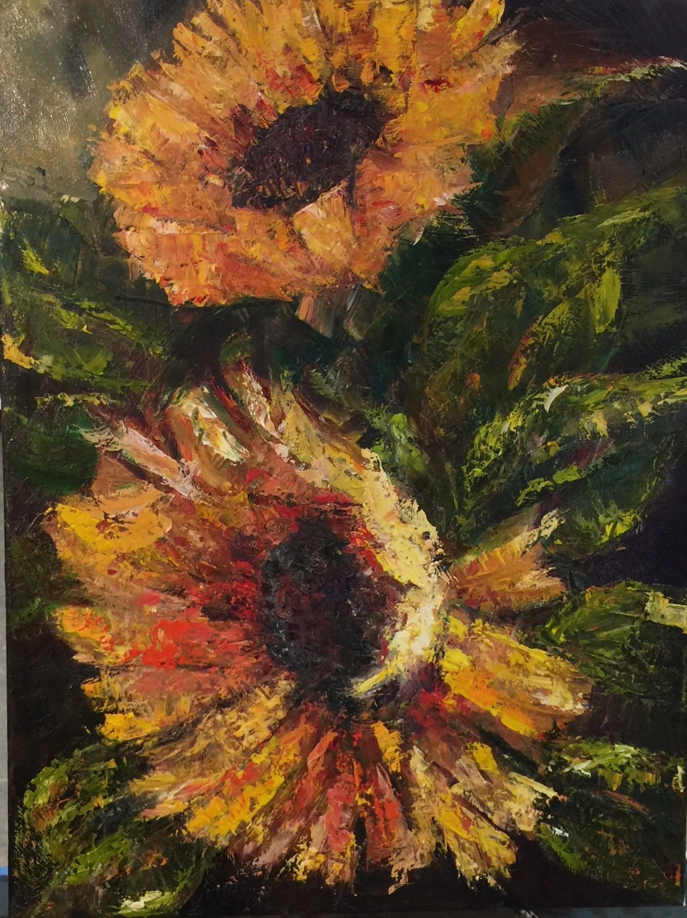 Sunflowers 
Oil on Canvas. 18 x24 in.