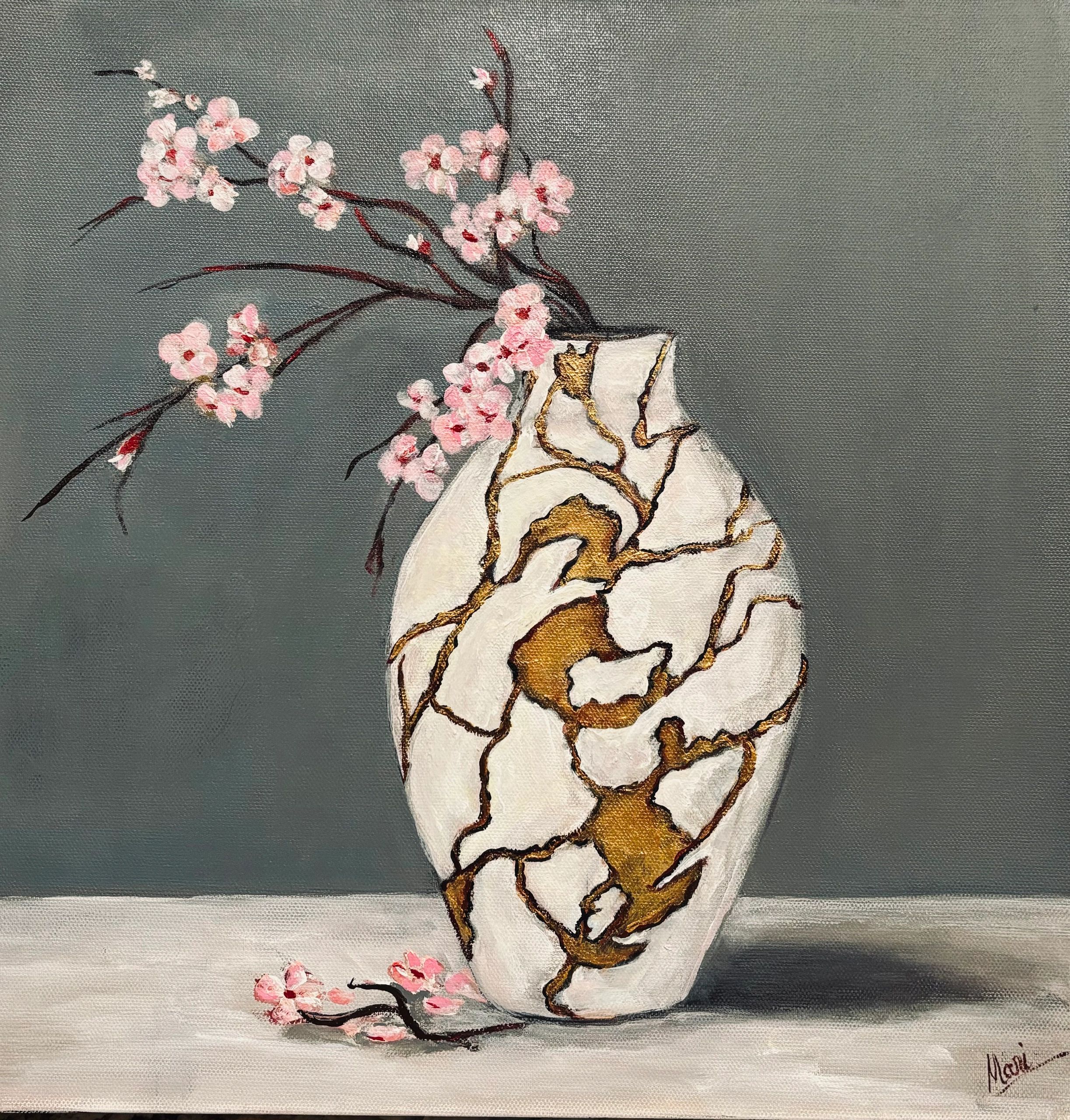 Stronger than Before
Acrylic and Goldleaf on canvas. 18 x 24 in.