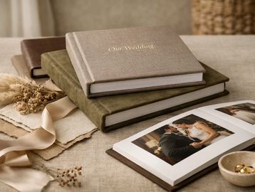 luxury photo album in cyprus by paphos wedding photographer christening photo book